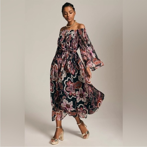 Anthropologie Sweeping Off-The-Shoulder Dress - Picture 4 of 9